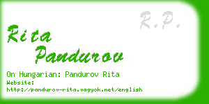 rita pandurov business card